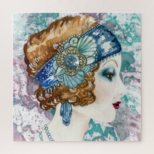 Anpassbare 1920er-Flapper Lady Puzzle, Puzzle (Vertikal)