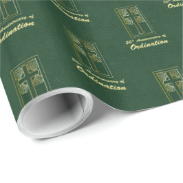 Anpassbare 50. Jahrestag der Ordination Green Geschenkpapier