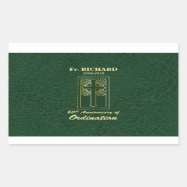 Anpassbare 50. Jahrestag der Ordination Green Rechteckiger Aufkleber