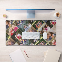 Anpassbare 9-Foto Collage Monogram Zuhause Office Schreibtischunterlage