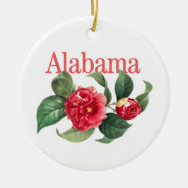 Anpassbare Alabama-Ornament mit Kamelien Keramik Ornament