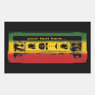 Anpassbare Alte Schulreggae-Kassette Rechteckiger Aufkleber