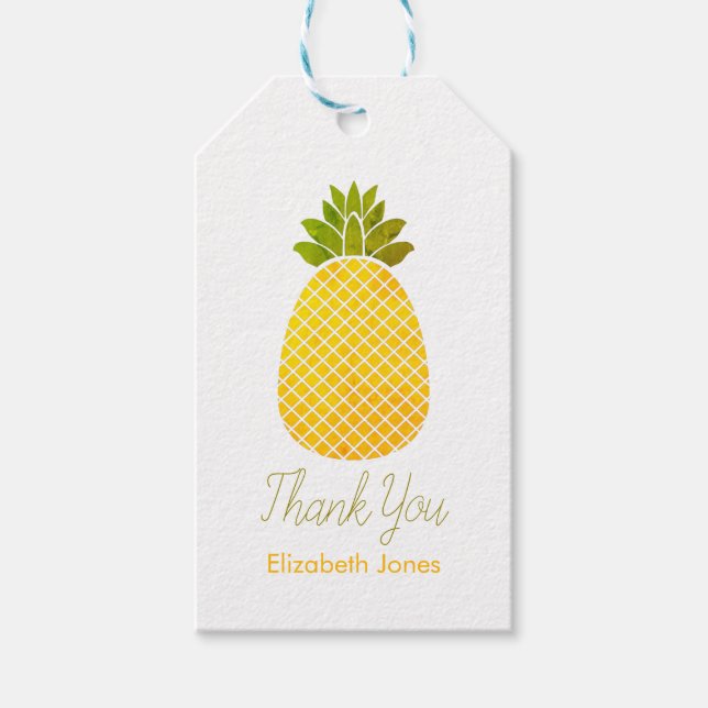 Anpassbare Ananas Vielen Dank Geschenkanhänger (Vorderseite)