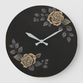Anpassbare Anordnung der Blumen - Elegantes Design Große Wanduhr