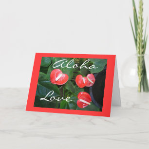 Anpassbare Anthurium-Liebe-Blumenkarte Karte