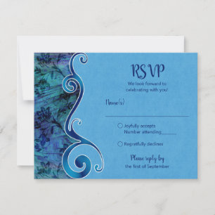 Anpassbare Aqua Blue RSVP-Karte RSVP Karte