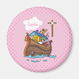Anpassbare Arche-Noah-Taufe für Babys, Mädchen Ros Magnet