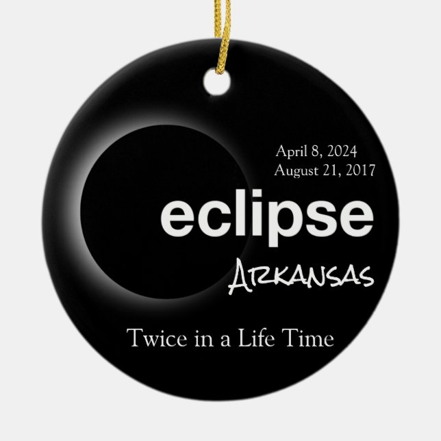 Anpassbare Arkansas Solar Eclipse 2017 2024 Keramik Ornament (Vorne)