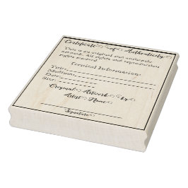 Anpassbare Artwork-Authentifizierung Print I Gummistempel