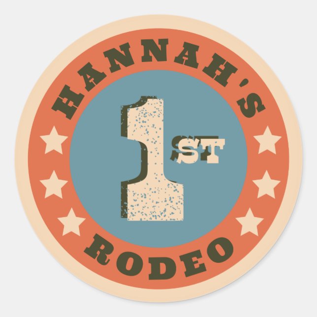 Anpassbare Aufkleber für die erste Rodeo (Vorderseite)