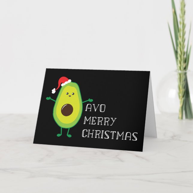 Anpassbare Avo Frohe Weihnachten Karte (Vorderseite)