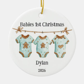 Anpassbare Babys 1. Weihnachten für Jungen Keramik Ornament