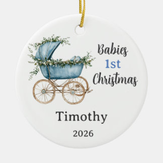 Anpassbare Babys 1. Weihnachten für Jungen Keramik Ornament