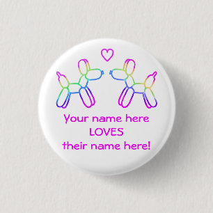 Anpassbare Ballonhunde in Liebe Button