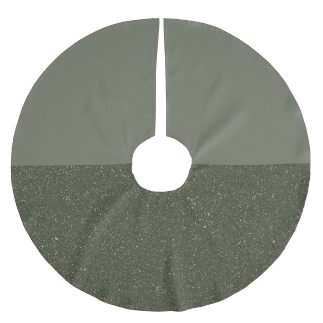 Anpassbare Baumrock - Moss Green & Speckled Polyester Weihnachtsbaumdecke (Vorderseite)