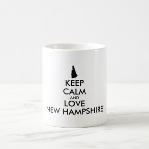 Anpassbare BEHALT-CALM und LIEBE NEU HAMPSHIRE Kaffeetasse