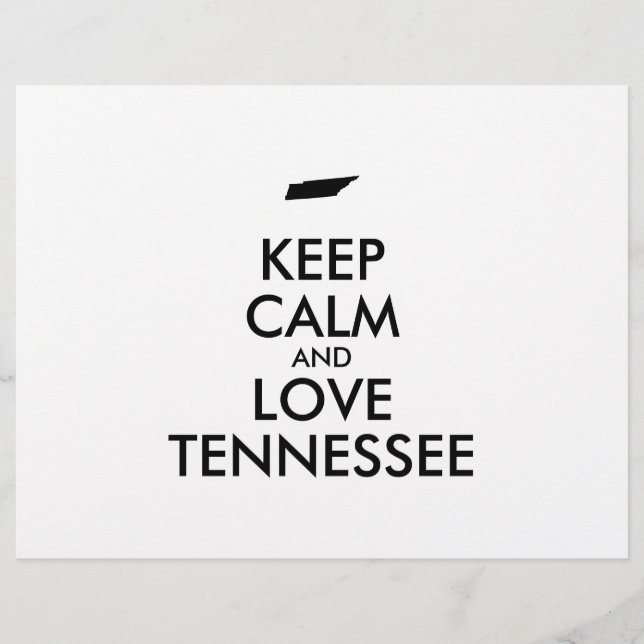 Anpassbare BEHALT-CALM und LIEBE TENNESSEE Flyer (Vorne)