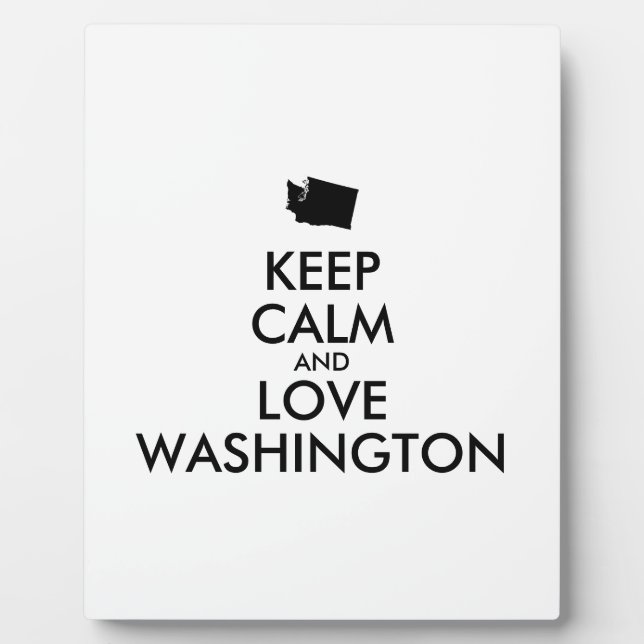 Anpassbare BEHALT-CALM und LIEBE WASHINGTON Fotoplatte (Vorderseite)
