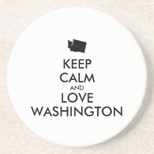 Anpassbare BEHALT-CALM und LIEBE WASHINGTON Getränkeuntersetzer