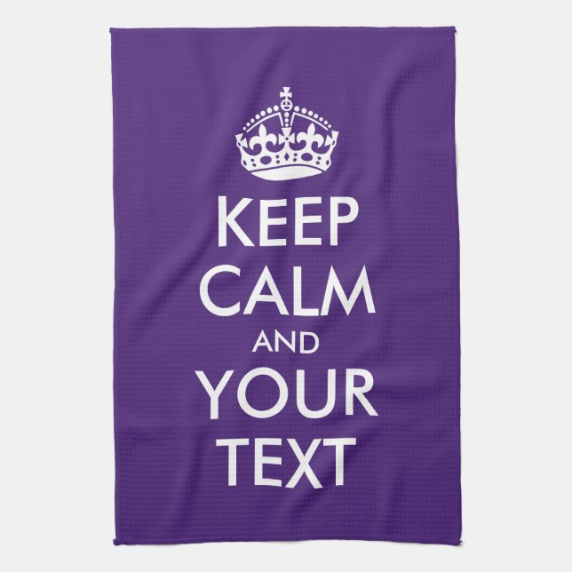 Anpassbare BEHALTEN CALM und IHRER TEXT Handtuch (Vertikal)