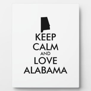 Anpassbare BEHALTEN CALM und LIEBE ALABAMA Fotoplatte