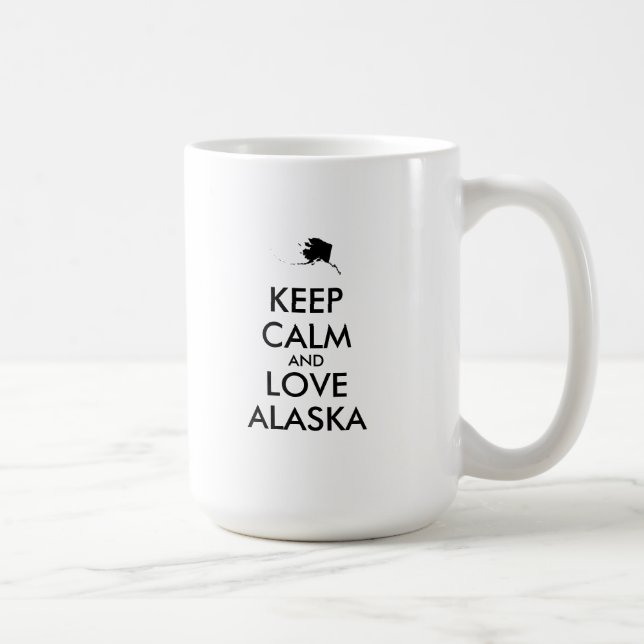 Anpassbare BEHALTEN CALM und LIEBE ALASKA Kaffeetasse (Rechts)