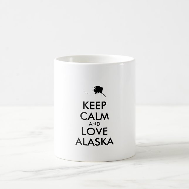 Anpassbare BEHALTEN CALM und LIEBE ALASKA Kaffeetasse (Mittel)