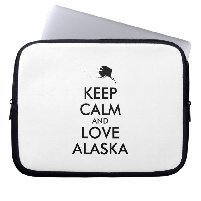 Anpassbare BEHALTEN CALM und LIEBE ALASKA Laptopschutzhülle (Vorderseite)