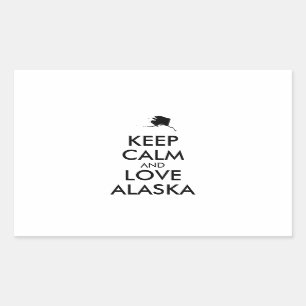 Anpassbare BEHALTEN CALM und LIEBE ALASKA Rechteckiger Aufkleber