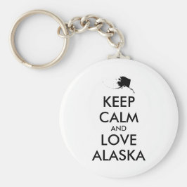 Anpassbare BEHALTEN CALM und LIEBE ALASKA Schlüsselanhänger