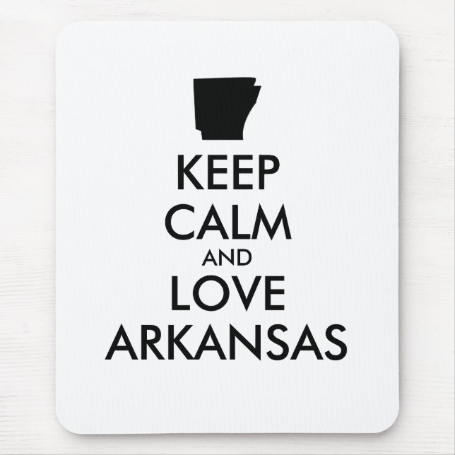 Anpassbare BEHALTEN CALM und LIEBE ARKANSAS Mousepad (Vorne)