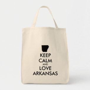 Anpassbare BEHALTEN CALM und LIEBE ARKANSAS Tragetasche