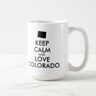 Anpassbare BEHALTEN CALM und LIEBE COLORADO Kaffeetasse