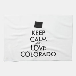 Anpassbare BEHALTEN CALM und LIEBE COLORADO Küchentuch