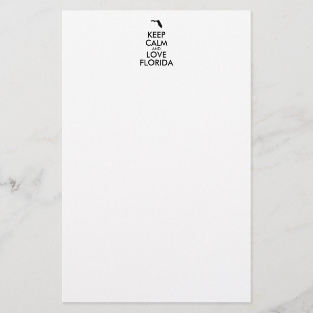 Anpassbare BEHALTEN CALM und LIEBE FLORIDA Briefpapier (Vorderseite)