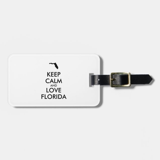 Anpassbare BEHALTEN CALM und LIEBE FLORIDA Gepäckanhänger (Vorderseite horizontal)