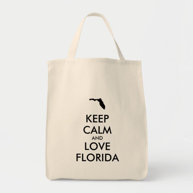 Anpassbare BEHALTEN CALM und LIEBE FLORIDA Tragetasche (Vorne)
