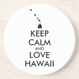 Anpassbare BEHALTEN CALM und LIEBE HAWAII Sandstein Untersetzer