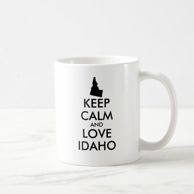 Anpassbare BEHALTEN CALM und LIEBE IDAHO Kaffeetasse (Rechts)
