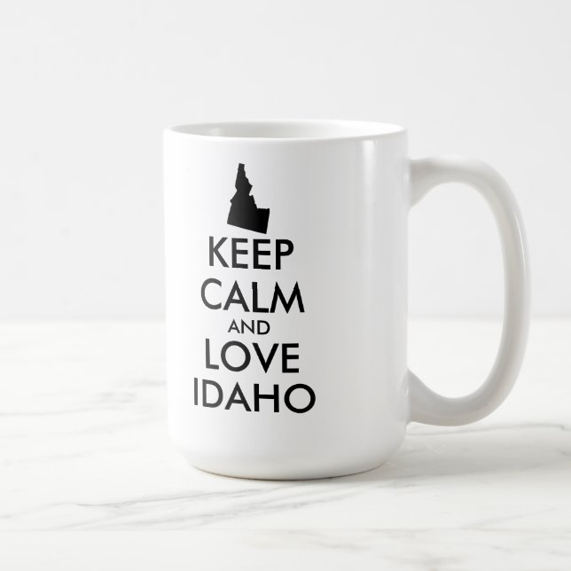 Anpassbare BEHALTEN CALM und LIEBE IDAHO Kaffeetasse (Rechts)
