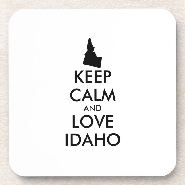 Anpassbare BEHALTEN CALM und LIEBE IDAHO Untersetzer (Vorderseite)