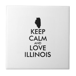 Anpassbare BEHALTEN CALM und LIEBE ILLINOIS Fliese