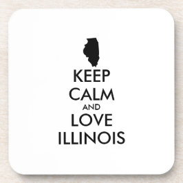 Anpassbare BEHALTEN CALM und LIEBE ILLINOIS Getränkeuntersetzer