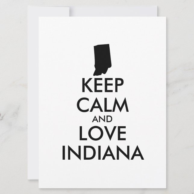 Anpassbare BEHALTEN CALM und LIEBE INDIANA (Vorderseite)
