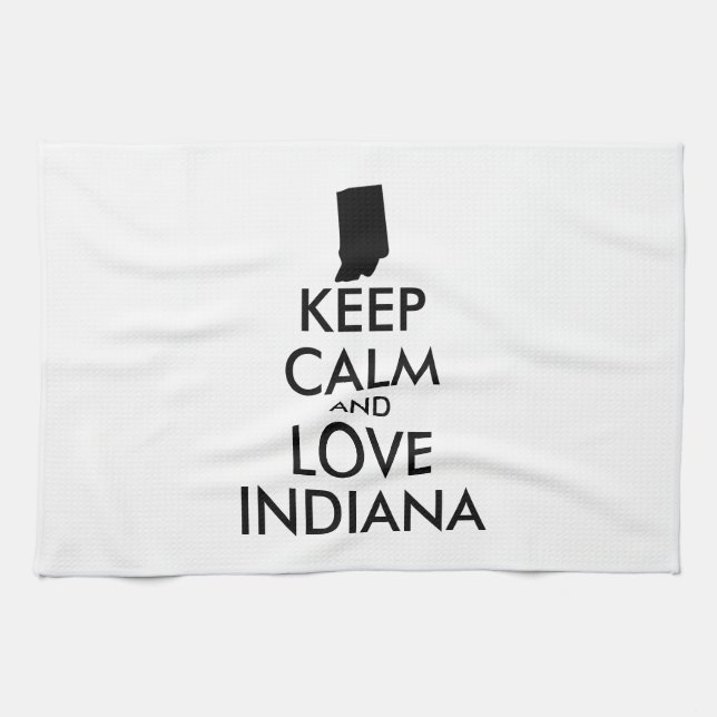 Anpassbare BEHALTEN CALM und LIEBE INDIANA Geschirrtuch (Horizontal)
