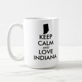 Anpassbare BEHALTEN CALM und LIEBE INDIANA Kaffeetasse