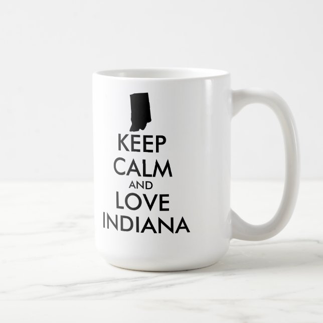 Anpassbare BEHALTEN CALM und LIEBE INDIANA Kaffeetasse (Rechts)