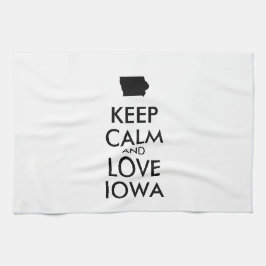 Anpassbare BEHALTEN CALM und LIEBE IOWA Handtuch