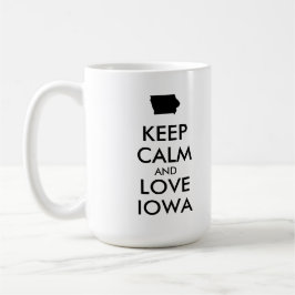 Anpassbare BEHALTEN CALM und LIEBE IOWA Kaffeetasse