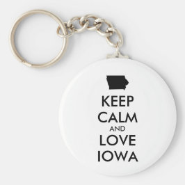 Anpassbare BEHALTEN CALM und LIEBE IOWA Schlüsselanhänger